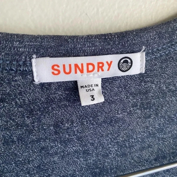 SUNDRY Maxi Dress Striped Racerback Blue Size 3 Large 12 Cotton Summer Beach - Picture 4 of 7